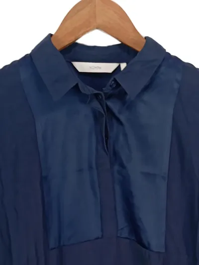 Nümph Damen Bluse Gr. 34 Blau Modern Langarm Viskose