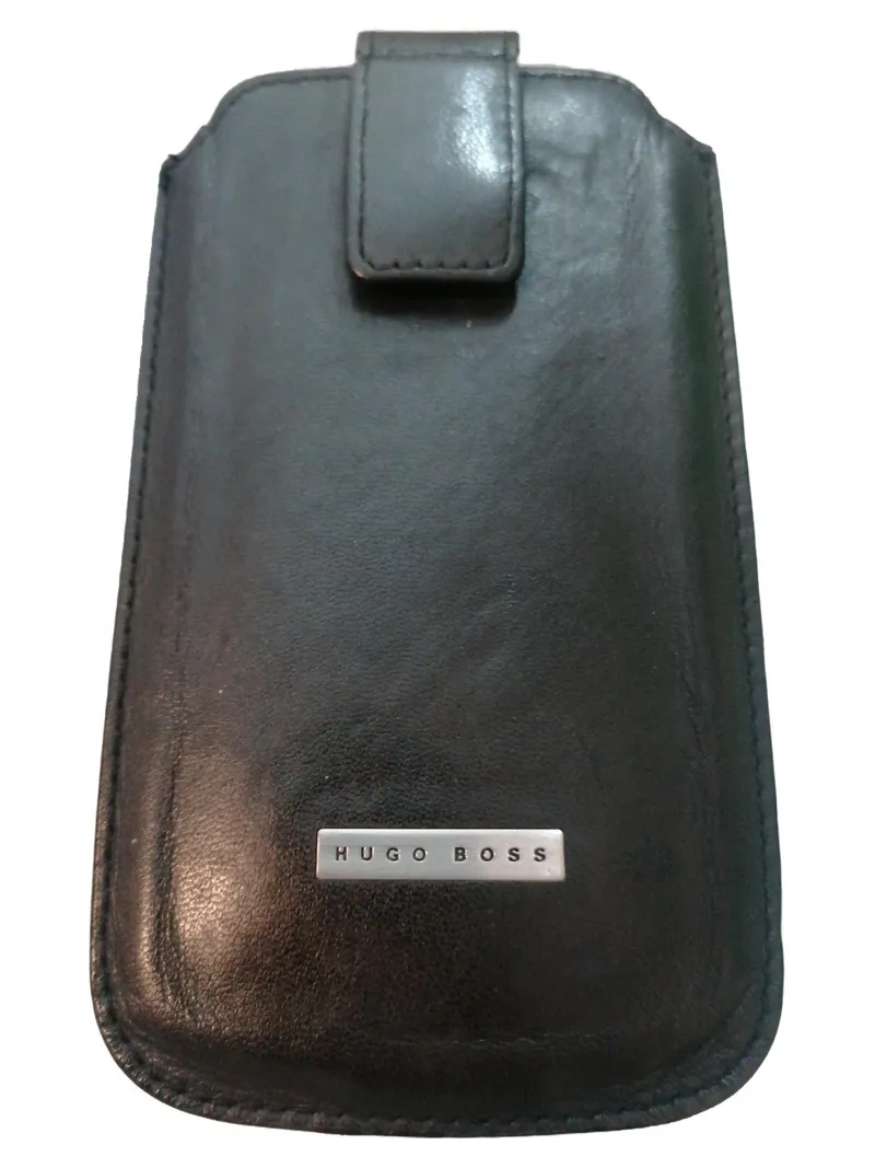 HUGO BOSS Leder Handytasche Smartphone Hülle Schwarz Elegant 1