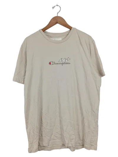 Champion Herren T-Shirt Beige Gr. 52/XL Sportlich Logo-Print