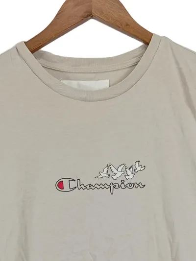 Champion Herren T-Shirt Beige Gr. 52/XL Sportlich Logo-Print