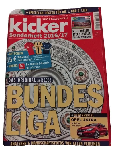 kicker Sonderheft 2016/17 Bundesliga Sportmagazin Spielplan Poster