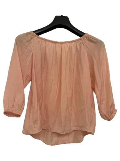Mango MNG Damen Bluse Off-Shoulder Rosa Gr. S 36 Viskose Feminin