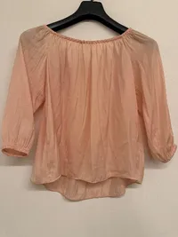 Mango MNG Damen Bluse Off-Shoulder Rosa Gr. S 36 Viskose Feminin 5