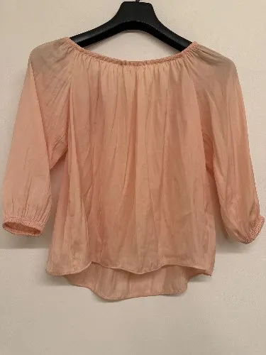Mango MNG Damen Bluse Off-Shoulder Rosa Gr. S 36 Viskose Feminin 5