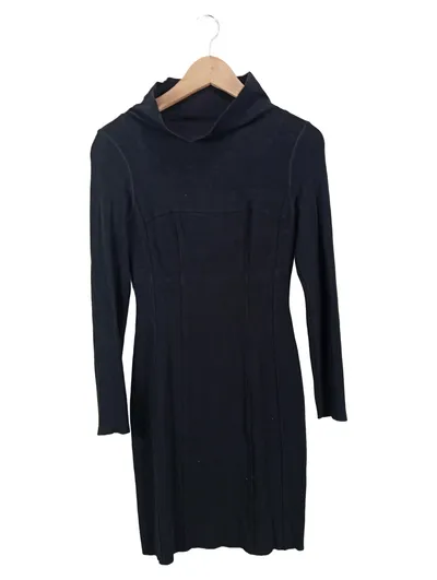 Marc Cain Strickkleid Bleistiftkleid Elegant Business Wolle Schwarz Gr. 36 S