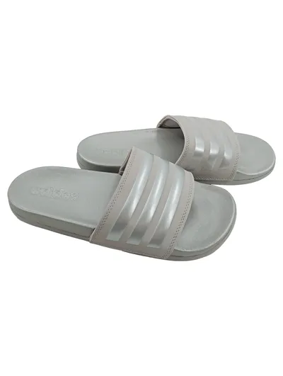 Adidas Adilette Damen Badeschuhe Slides Gr. 38 Grau Silber Badelatschen
