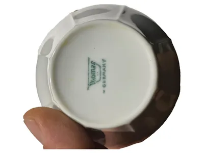 Thomas Zuckerdose mit Deckel Porzellan Weiß Retro Blumenmuster