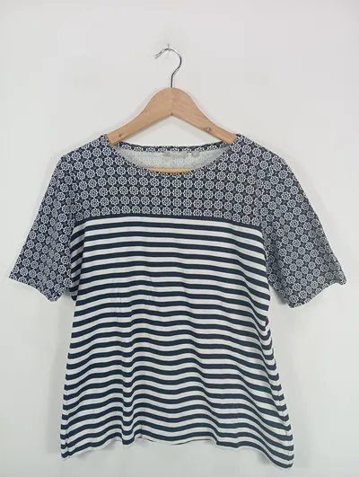 RABE Damen T-Shirt Gr. 42/XL Mehrfarbig Gestreift Baumwolle Casual Freizeit