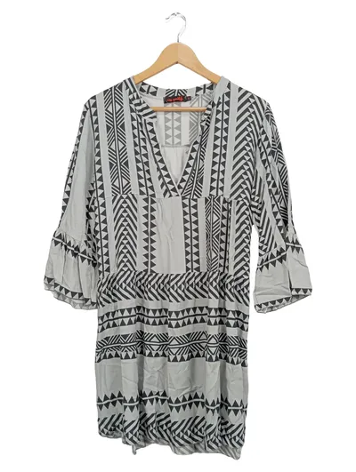 Miss Goodlife Freizeitkleid Damen L Mehrfarbig Grafisch Rüschen Midikleid