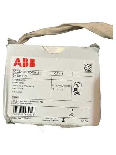 ABB E463/3KB Elektro Einbau Schalter Ausschalter Weiß OVP