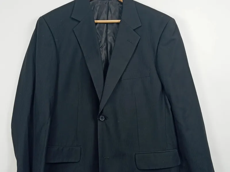 Barisal Herren Sakko Business Schwarz Gr. 52/XL Gestreift Blazer Anzugjacke 3