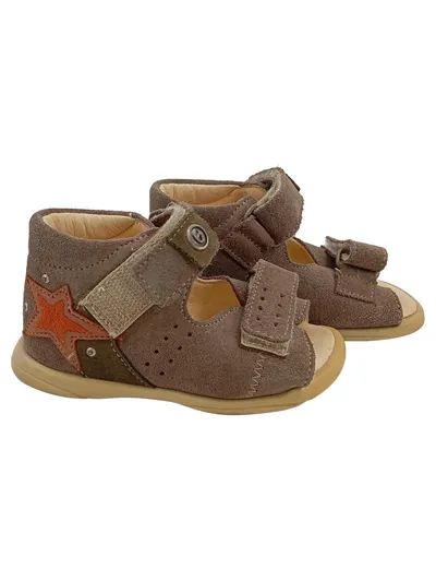Däumling Sandalen Kinder Jungen Gr. 21 Braun Wildleder Klettverschluss