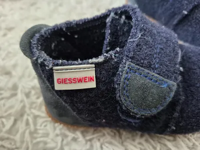 Giesswein Kinder Hausschuhe Gr. 20 Blau Filz Komfortabel Klettverschluss