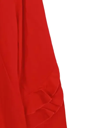 Esqualo Damen Etuikleid Rot Gr. 42/XL mit Rüschen Ärmel elegant