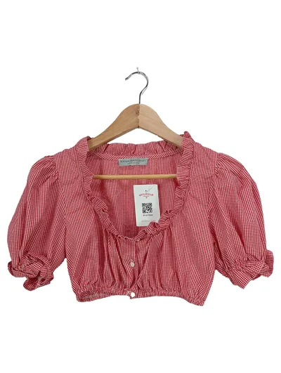 Kaiser Franz Josef Trachtenbluse Damen Gr. 36 Rot Kariert Dirndlbluse