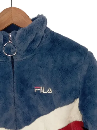 FILA Damen Felljacke Kunstpelz Sportlich Mehrfarbig Gr. 34/XS