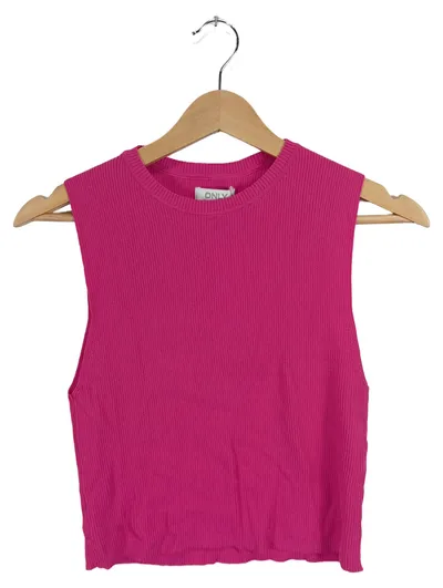 ONLY Damen Pullunder Stricktop Ärmellos Pink Rippstrick Gr. L