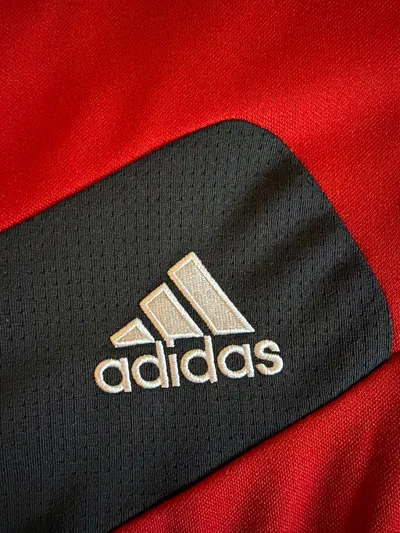 Adidas Herren Sport Shirt Langarm Gr. 44/XL Rot Schwarz Climacool