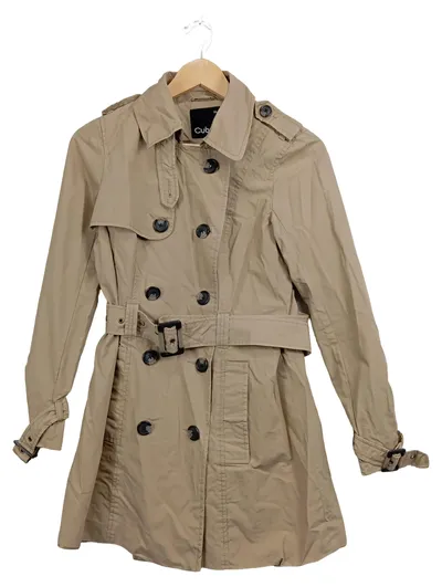 Cubus Damen Trenchcoat Gr. 36/S Beige Klassisch Baumwolle