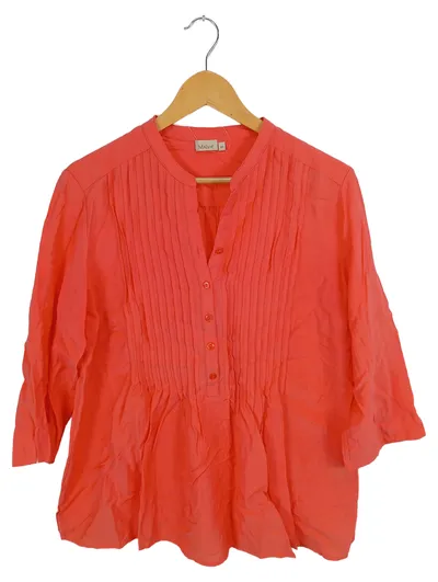 Malva Damen Bluse Gr. 44 XXL Orange Casual Falten 3/4-Arm