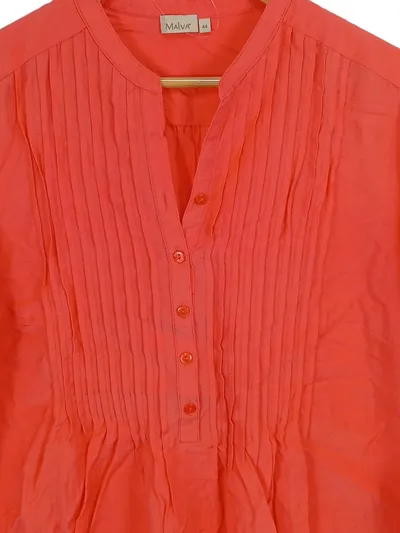 Malva Damen Bluse Gr. 44 XXL Orange Casual Falten 3/4-Arm