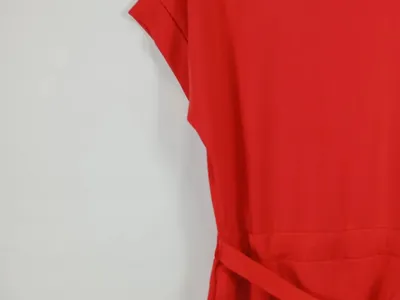 Odeon T-Shirt Kleid Damen Rot L Kurzarm Viskose Freizeit Midikleid