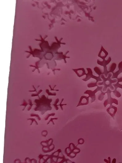 YQYM Silikon Giessform Fondant Spitzenmatte Schneeflocken Pink Backform