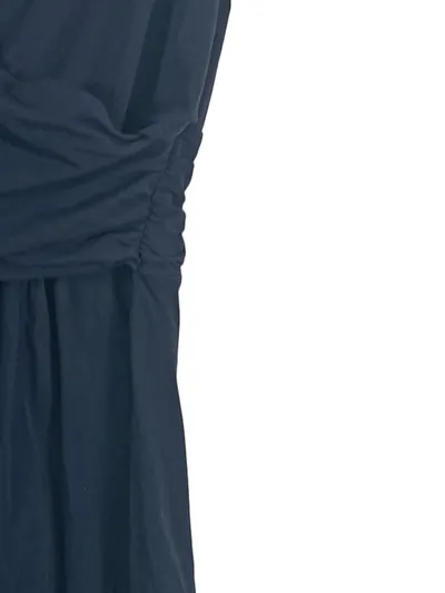 LANDS' END Damen Freizeitkleid Blau Gr. 38/M Baumwolle Casual Raffungen