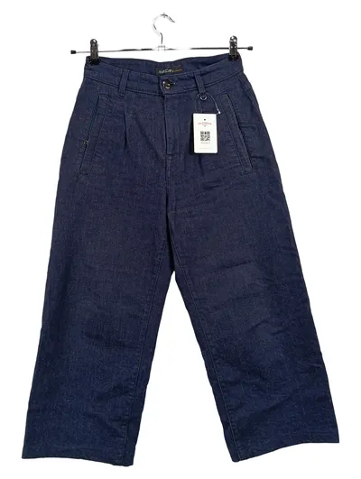 Marc Cain Mom Jeans Damen Hose Gr. 34/XS Blau Casual Wide Leg Cropped