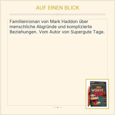 Mark Haddon Der Wunde Punkt Heyne Taschenbuch Gesellschaftsroman Roman