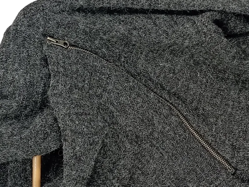 Aiki Keylook Damen Pullover Meliert Grau Langarm Reißverschluss Gr. 38/M 3