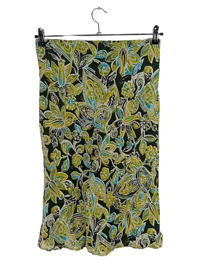 Pensato Damen Faltenrock Blumenmuster Grün Floral Midirock Gr. 38