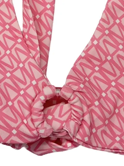 NA-KD Damen Bikini Oberteil Neckholder Pink Geometrisch Gr. 32, XXS
