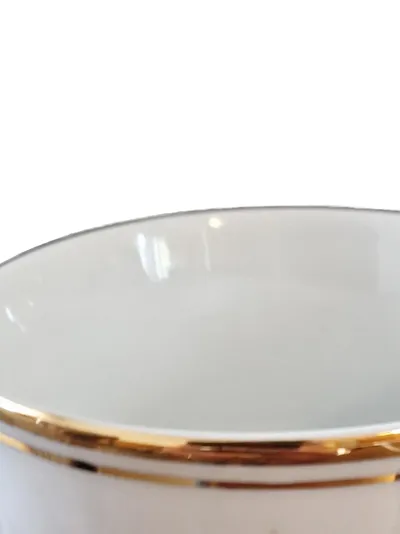 Jäger Porzellan Tasse Weiß mit Goldrand Klassisch Elegant 150ml