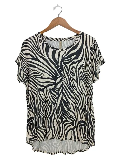 Soyaconcept Damen Hemdbluse Gr. 40/L Mehrfarbig Zebra Animal-Print Shirt