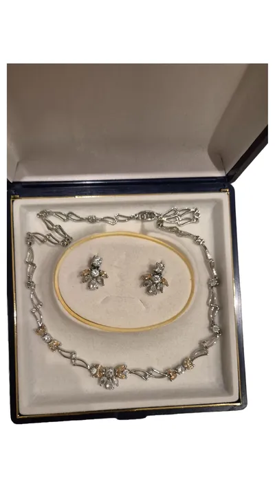 Cano Schmuckset Damen Collier Ohrringe Zirkonia Silber Elegant