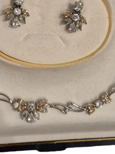 Cano Schmuckset Damen Collier Ohrringe Zirkonia Silber Elegant