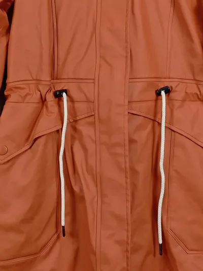 DINGY WEATHER Damen Regenjacke Parka Gr. 40 Orange Outdoor Kapuze