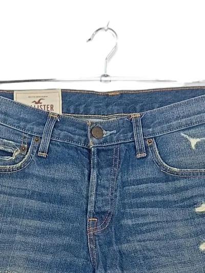 Hollister Herren Destroyed Jeans Blau W31/L32 Ripped Denim Casual