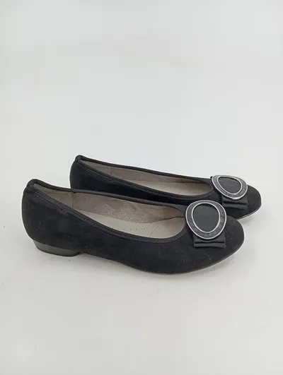 Jenny Damen Ballerinas Wildleder Gr. 37 Schwarz Casual Slip-On