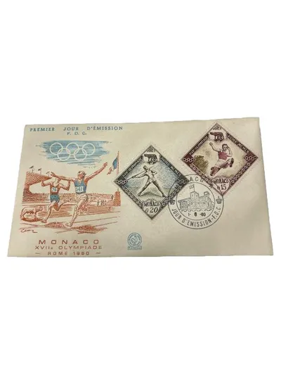 Monaco 1980 Rom Olympiade XVIII Briefmarke Ersttag FDC Mehrfarbig