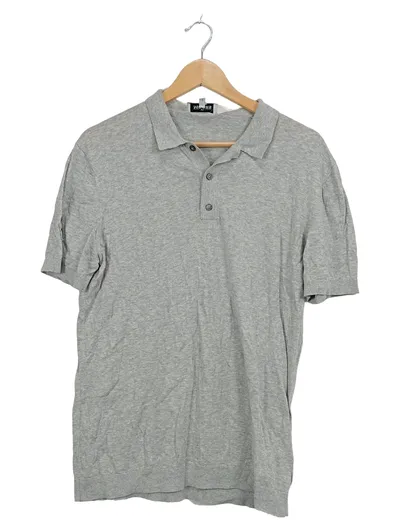 St. Moors Herren Poloshirt Gr. L Grau Meliert Baumwolle Kurzarm