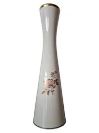 Alboth & Kaiser Porzellan Vase Weiß Klassisch Blumenmuster 32cm 1