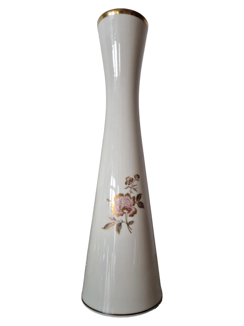 Alboth & Kaiser Porzellan Vase Weiß Klassisch Blumenmuster 32cm 1