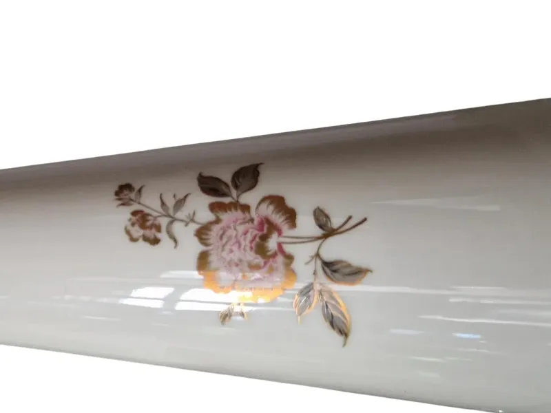Alboth & Kaiser Porzellan Vase Weiß Klassisch Blumenmuster 32cm 2