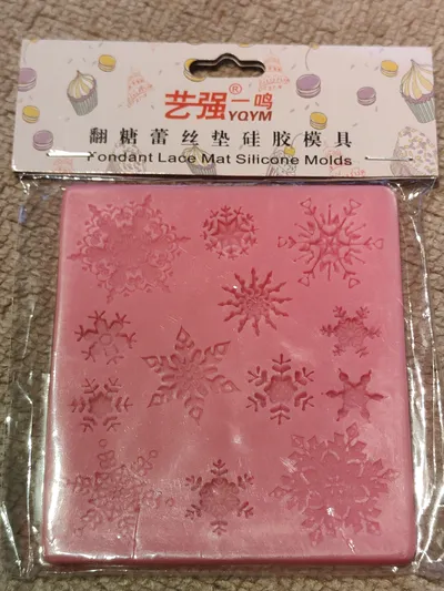 YQYM Schneeflocken Silikonform Fondant Spitzen Backform Giessform Pink Deko