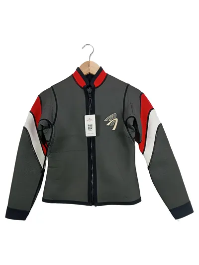 JScan Kinder Neoprenjacke Trainingsjacke Gr. 170 Grau Rot Weiß Sportlich