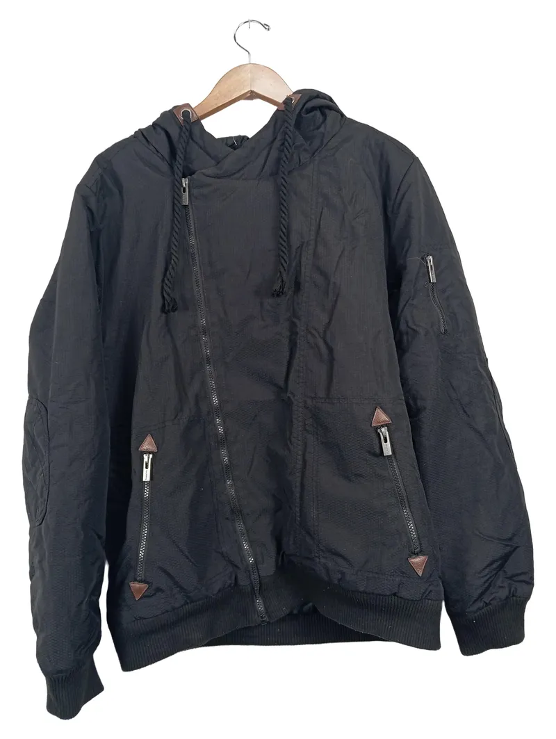 Sublevel Herren Sweatjacke Kapuzenjacke Gr. 50/L Schwarz Streetwear 1