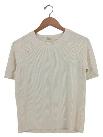 Selected Damen Pullover Kurzarm Rippstrick Beige Gr. UNI