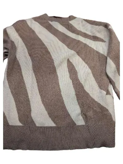 Vero Moda Damen Pullover Zebra Muster Braun Beige Gr. S 36